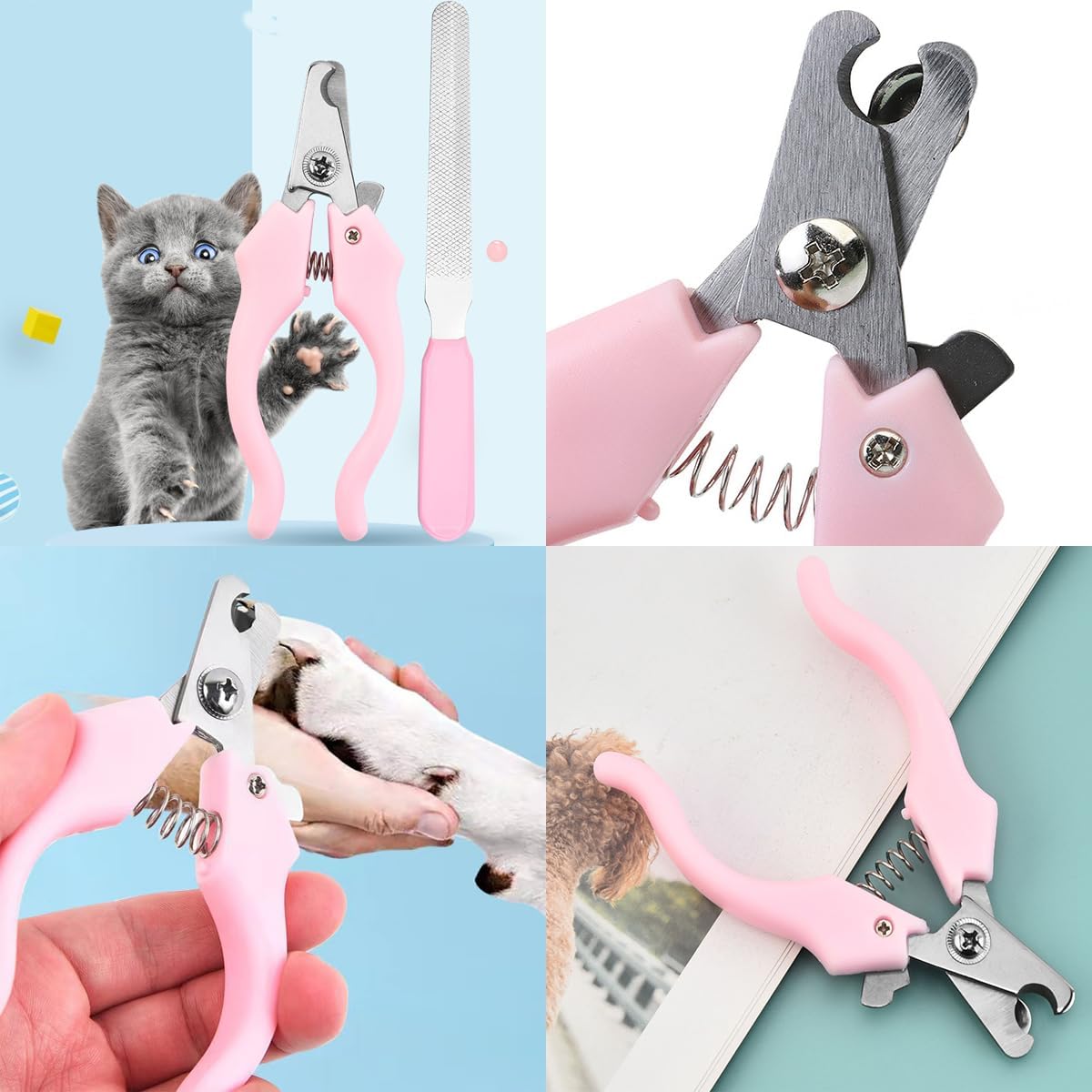 7 PCS Dog Brush Dog Grooming Kits,Dog Shedding Brush,Self-Cleaning Brush with Nail Clipper, Flea Comb and Shampoo Bath Brush - Image 5